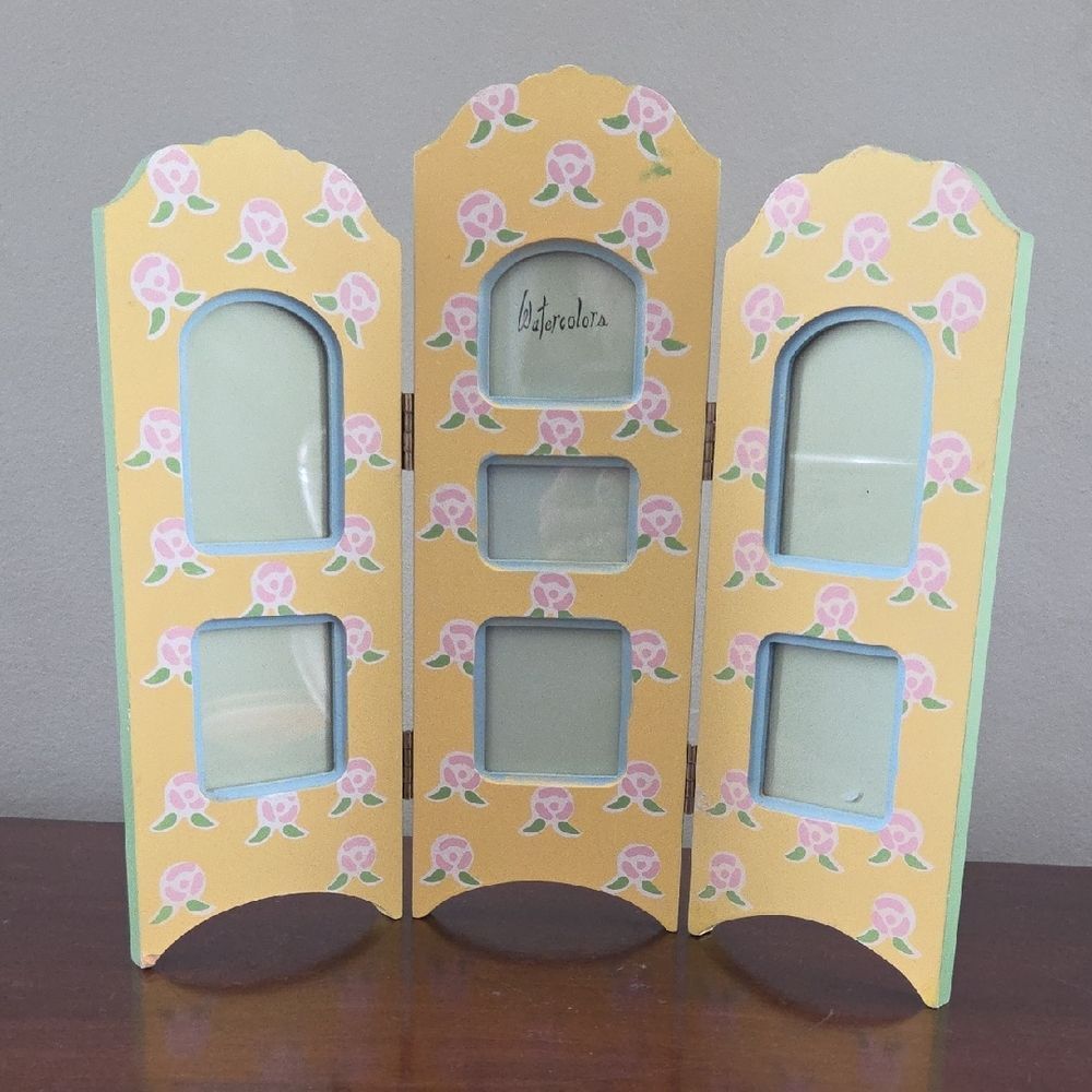 Vintage Floral Triple Photo Frame